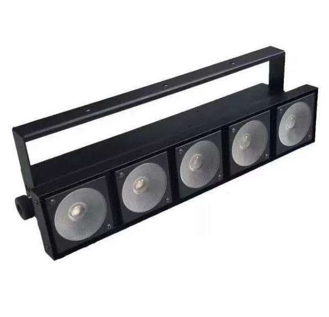 Heyulin 5-Eye Matrix LED Stage Light Full Color 3-in-1 COB Par & Dyeing Live Broadcast Performance with DMX512 Control Mode