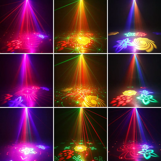 Heyulin USB RGBW LED Stage Light for KTV Private Room Colorful Rotating Flashing with Sound Control Remote Lighting 3 in 1