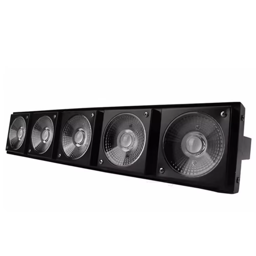 Heyulin 5-Eye Matrix LED Stage Light Full Color 3-in-1 COB Par & Dyeing Live Broadcast Performance with DMX512 Control Mode