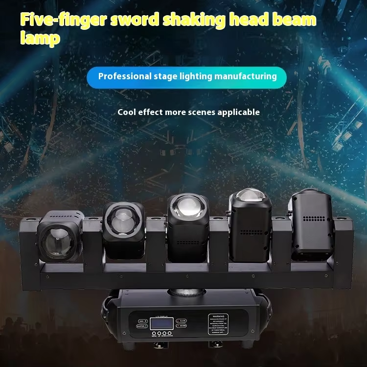 Five-Eye Beam Shaking LED Stage Lighting Private Room Flashing Laser Light KTV Voice Controlled Rotating Colorful DMX512 Mode
