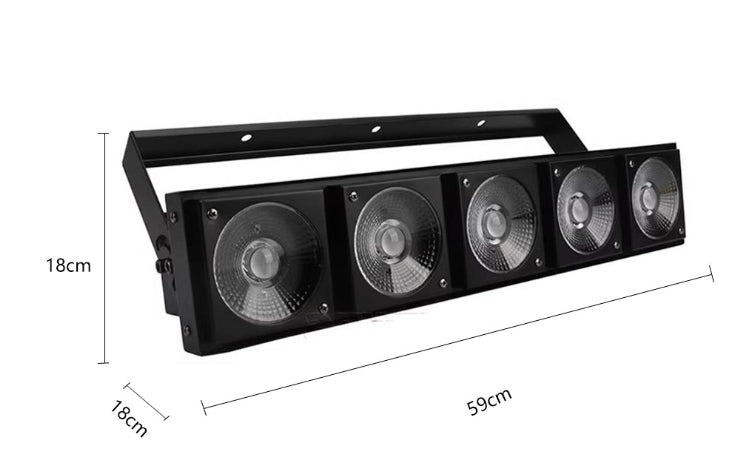 Heyulin 5-Eye Matrix LED Stage Light Full Color 3-in-1 COB Par & Dyeing Live Broadcast Performance with DMX512 Control Mode