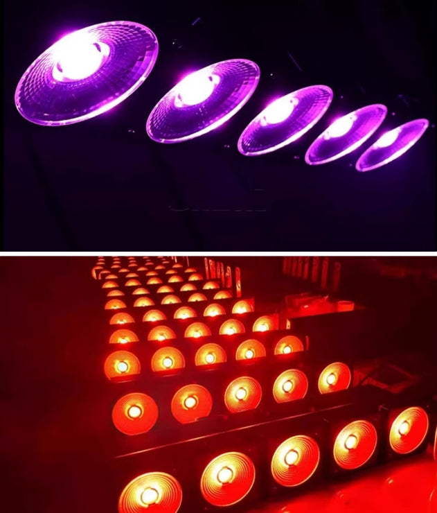 Heyulin 5-Eye Matrix LED Stage Light Full Color 3-in-1 COB Par & Dyeing Live Broadcast Performance with DMX512 Control Mode