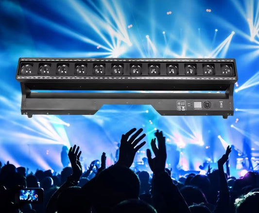 12pcs 40W Long Rattlesnake Effect Background Light Dyed Beam RGBW Color DMX512 Control Mode for Running Horse