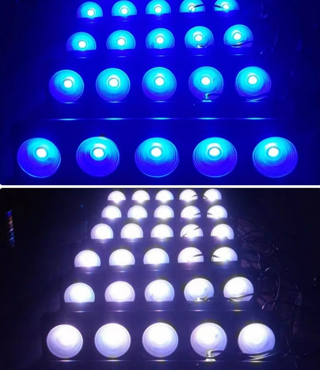 Heyulin 5-Eye Matrix LED Stage Light Full Color 3-in-1 COB Par & Dyeing Live Broadcast Performance with DMX512 Control Mode
