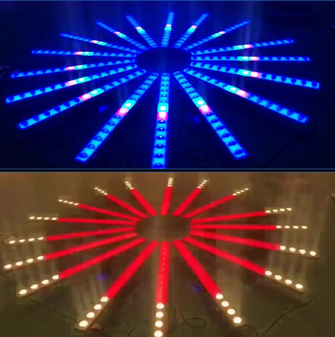 Heyulin 14-Color Chameleon RGBW UV LED Wall Washer Stage Matrix Light for Wedding Bar Dyeing Line Background Projection DMX512