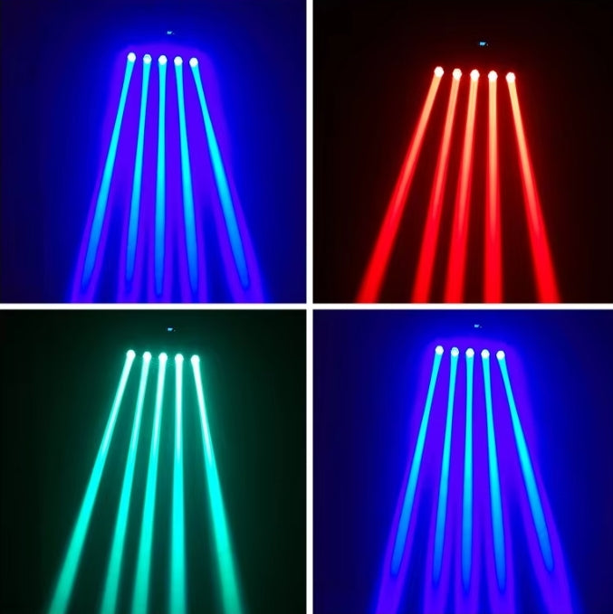Five-Eye Beam Shaking LED Stage Lighting Private Room Flashing Laser Light KTV Voice Controlled Rotating Colorful DMX512 Mode