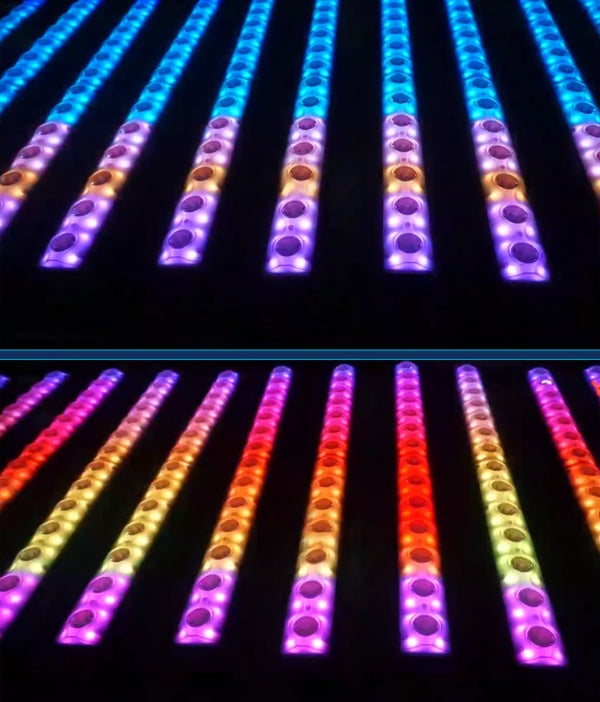 Heyulin 14-Color Chameleon RGBW UV LED Wall Washer Stage Matrix Light for Wedding Bar Dyeing Line Background Projection DMX512