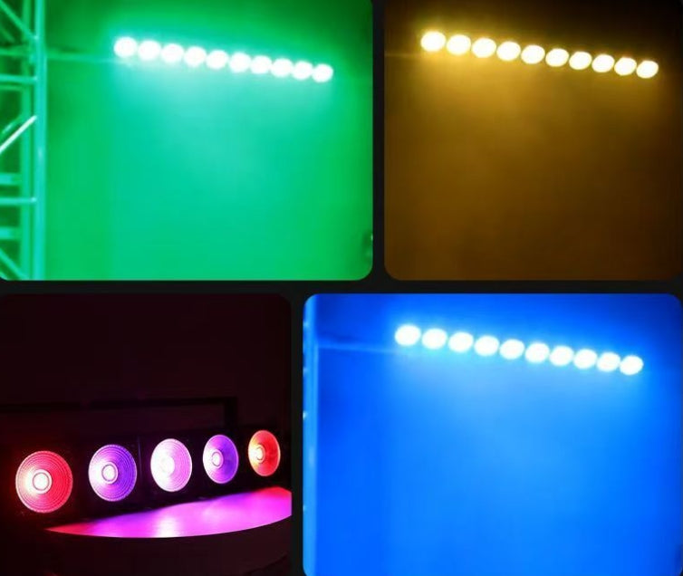 Heyulin 5-Eye Matrix LED Stage Light Full Color 3-in-1 COB Par & Dyeing Live Broadcast Performance with DMX512 Control Mode