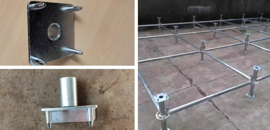 Heyulin Steel Stage Accessories Full Set Four-Claw Tray Top Support with Two-Claw Tray Thickened Stage Connection Plate Legs