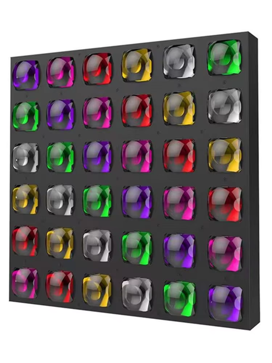 Heyulin 36pcs RGB Four-In-One LED Matrix Light Bar Full Color Night Club Beam Dyeing Atmosphere Stage Light with DMX Control