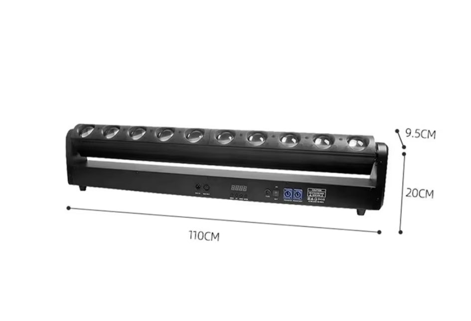 Aluminum LED Moving Head Light 10 Eyes Beam Long Strip Laser Fill Light for Stage Lighting Theme Park Use DMX Control Mode