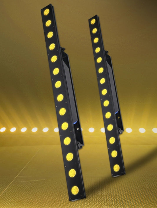 Heyulin 14pcs LED Gold Matrix Strobe Light Wall Washer DMX Control Mode for Stage Live Room Bar KTV Outdoor Performance DJ