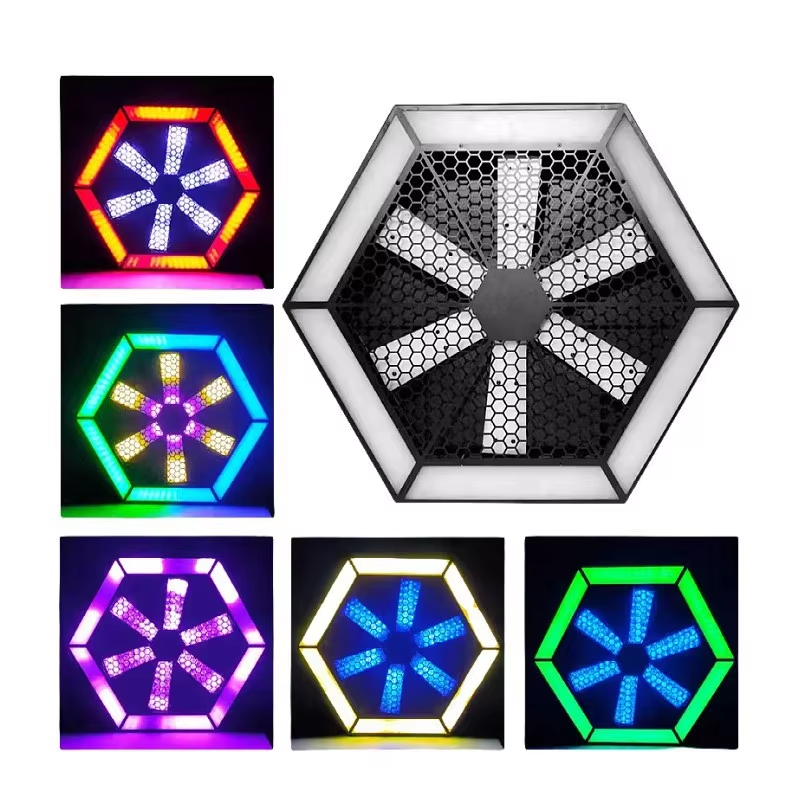 Heyulin RGBW LED Windmill Background Light Bar for Stage Lighting Livestream Retro DMX512 Nightclub Vintage Fan Lamp