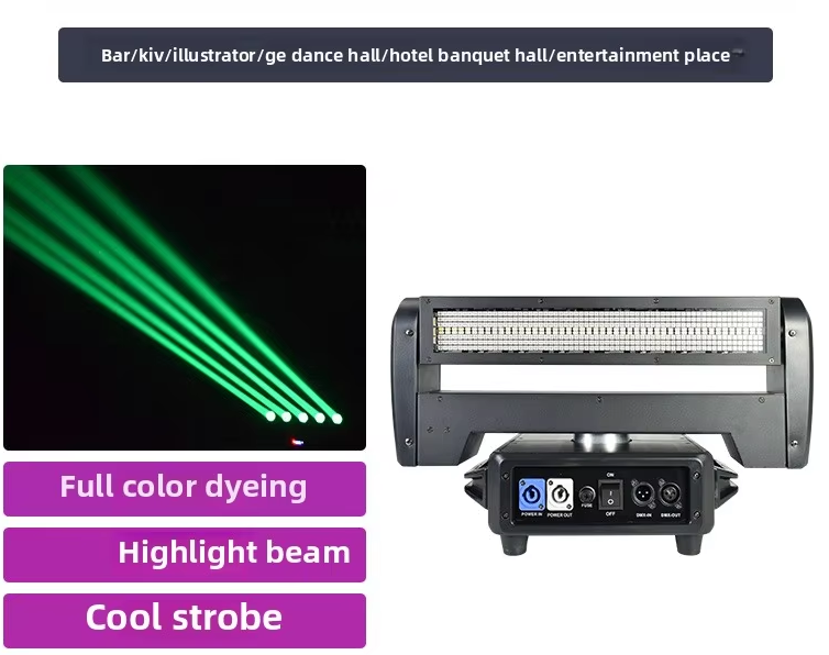 Double-Sided LED Strobe Light Bar RGBW Atmosphere Stage Lighting 500w Power Aluminum Lamp Body Rotating for Moving Head Beam