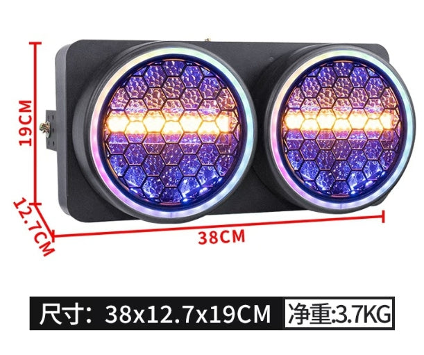 Two-Eyed Retro LED Stage Bar with RGBW Vintage Racing Effect Disco Background Lighting DMX512 Control Mode Nightclub LiveStream
