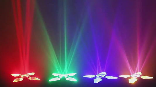 Heyulin Retro Four-Leaf Honeycomb LED Fan Light with RGBW Strobe Effect Bar Atmosphere for Concert Stage DMX512 Control Mode Lighting